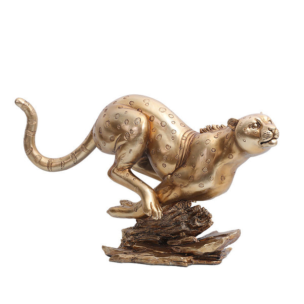 Gold Panther Sculpture
